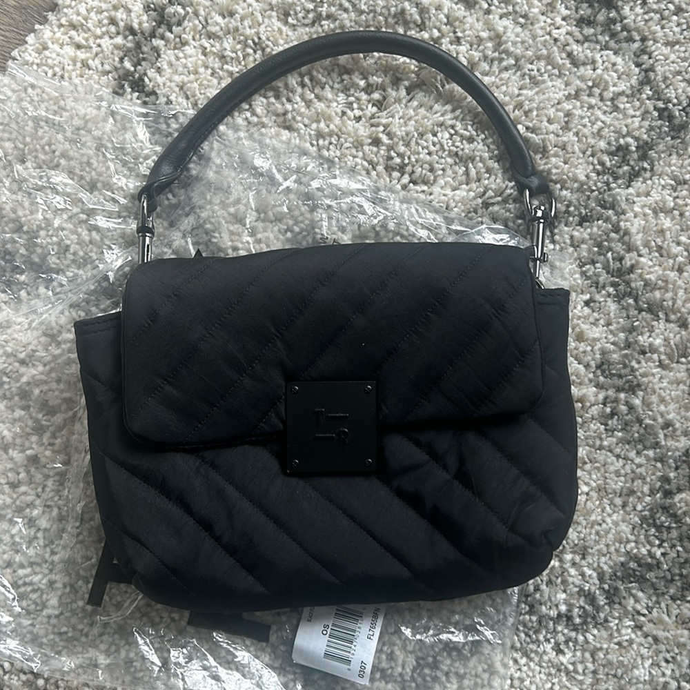 THINK ROYLN Quilted Black Top-Handle Shoulder Bag
